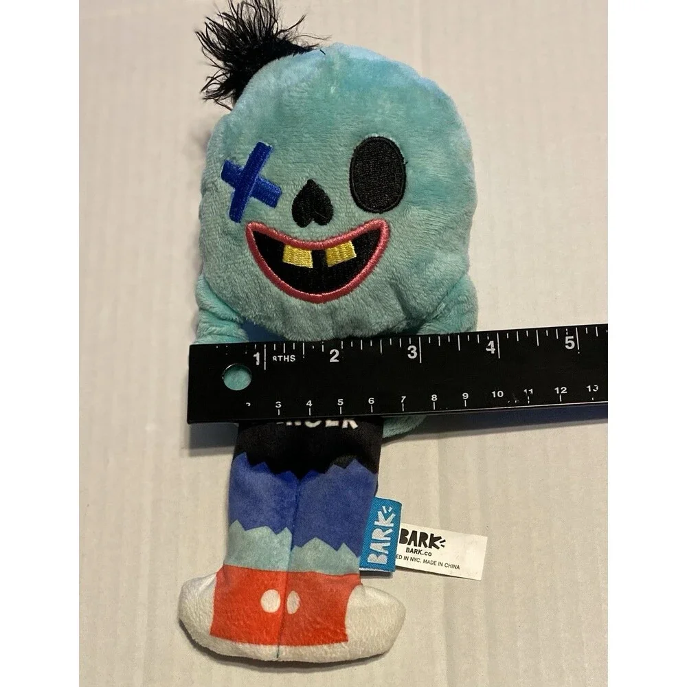 Bark Box Dog Toy Hank Headbanger Zombie Squeaker Plush Interactive Toy Monster